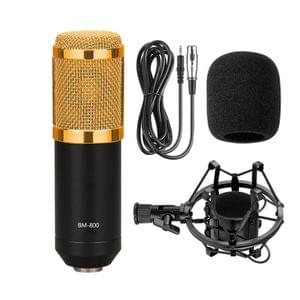 Belear BM-700 Professional Studio Recording Condenser Microphone Kit Shock Mount, Anti-wind Foam Cap, and Mic Audio Cable for Recording and Broadcasting